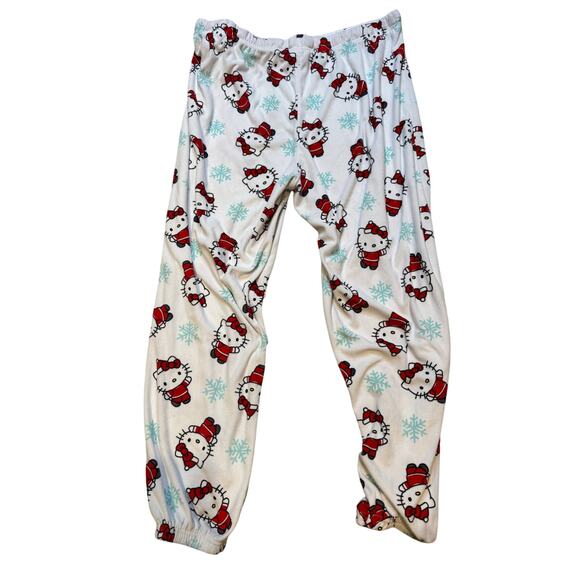 Sanrio Hello Kitty Christmas Snowflakes Sleepwear Pajama Pants HTF - Large - Picture 2 of 4